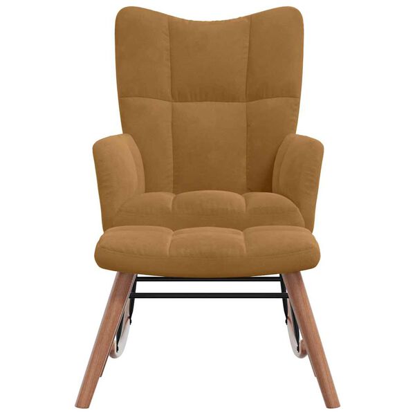 vidaXL Balansoar cu taburet, catifea maro