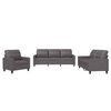 vidaXL Set de canapele cu perne, 3 piese, gri, piele ecologică
