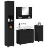vidaXL Set de mobilier pentru baie 4 pcs Negru Lemn aranjat și metal