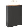 vidaXL Pungi de hârtie 250 buc cu mânere negre 32x12x42 cm