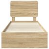 vidaXL Cadru de pat cu sertar Stejar Sonoma 100 x 200 cm Lemn compozit