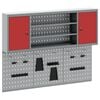 vidaXL Set dulap de unelte 4 buc. Roșu Oțel vopsit electrostatic