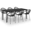 vidaXL Set mobilier de exterior, 7 piese, negru, ratan PVC
