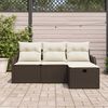 vidaXL Set de canapele pentru grădină cu pernă 4 pcs Maro Rattan poli