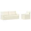 vidaXL Set de canapea 2 pcs Crem Țesătură din corduroy