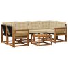 vidaXL Set de canapele de exterior cu pernă 7 pcs Natural și Bej