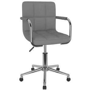 vidaXL Scaun de birou pivotant, gri deschis, material textil