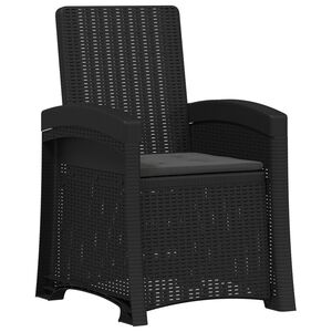 vidaXL Scaun de grădină reclinabil aspect rattan Antracit PP