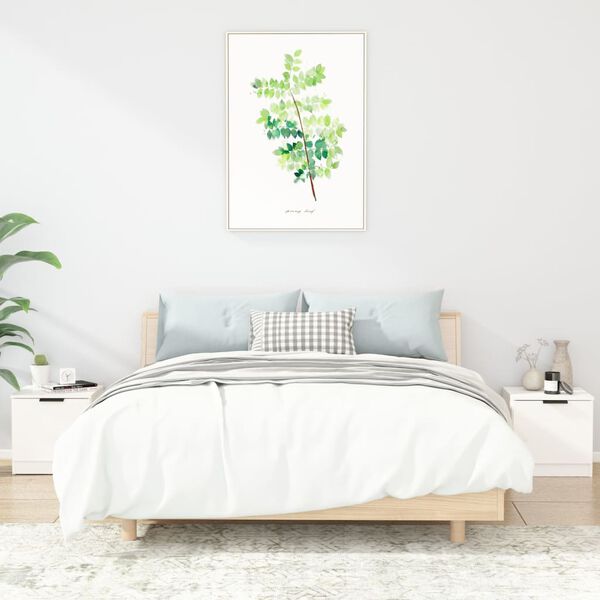 vidaXL Noptiere, 2 buc., alb extralucios, 40x39x40 cm