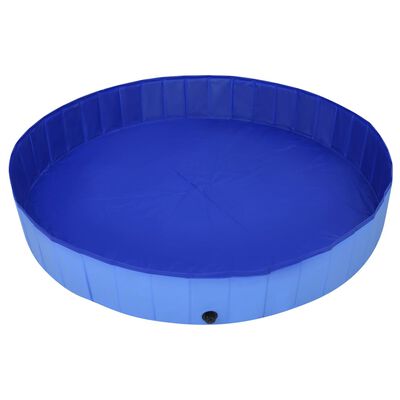 vidaXL Piscină pentru câini pliabilă, albastru, 200 x 30 cm, PVC