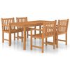 vidaXL Set de mobilier de grădină cu 5 piese, 160x80 cm, lemn masiv de tec