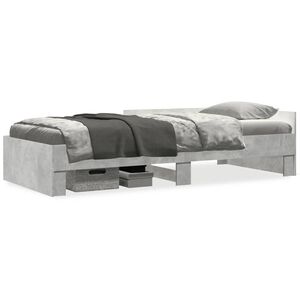 vidaXL Cadru de pat, gri beton, 90x190 cm, lemn prelucrat