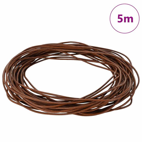 vidaXL Cord din Piele Maro deschis &Oslash;1,5 mm x 5 m Piele
