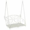 vidaXL Bancă swinging Oțel 105,5 x 61 x 56 cm Alb Antic