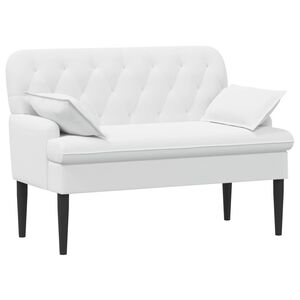 vidaXL Canapea cu capitonaj butonat Alb 111 x 68 x 80 cm Țesătură
