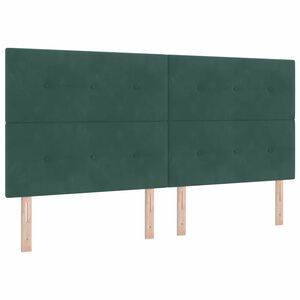 vidaXL Pat cu arc LED cu saltea Verde &icirc;nchis 200 x 200 cm țesătură