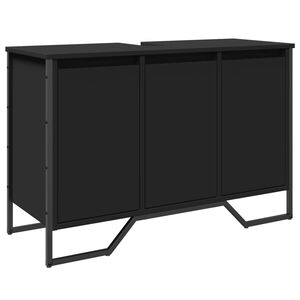vidaXL Dulap pentru chiuvetă baie, negru, 91x35x60 cm, lemn prelucrat