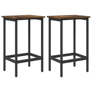 vidaXL Scaun de bar 2 buc. Stejar fumuriu 40 x 32 x 64 cm