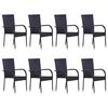 vidaXL Set mobilier de grădină, 9 piese, negru