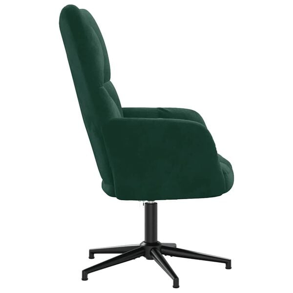 vidaXL Scaun de relaxare, verde &icirc;nchis, catifea