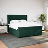 vidaXL Pat box spring cu saltea, verde &icirc;nchis, 200x200 cm, catifea