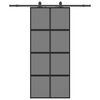 vidaXL Ușă glisantă cu set feronerie neagră 90x205cm sticlă securizată