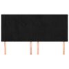 vidaXL Tăblie de pat neagră 180x5x118/128 cm catifea