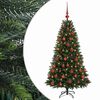 vidaXL Brad de Crăciun artificial cu globuri 120 cm 150 LED-uri