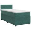 vidaXL Pat boxspring cu saltea Verde &icirc;nchis 90 x 190 cm Catifea