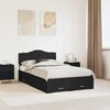 vidaXL Cadru de pat cu headboard Negru 120 x 200 cm Lemn compozit