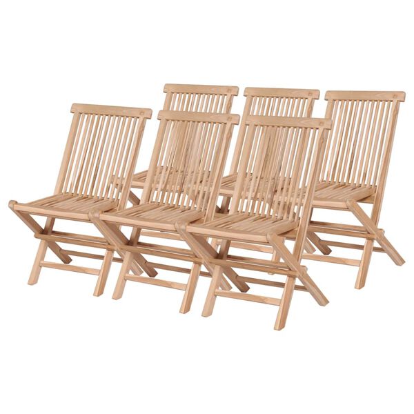 vidaXL Set mobilier de exterior pliabil, 7 piese, lemn masiv de tec
