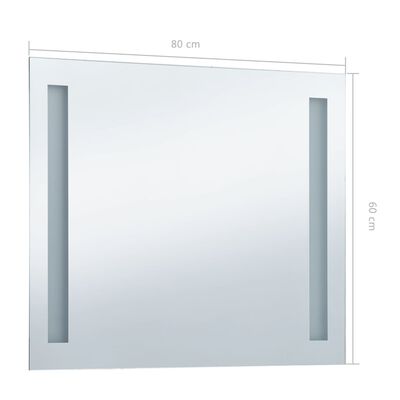 vidaXL Oglindă cu LED de perete pentru baie, 80 x 60 cm