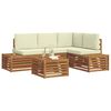 vidaXL Set de canapele de exterior cu pernă 5 Bucată Natural și Crem