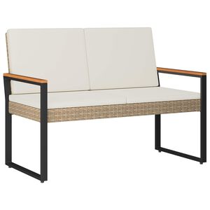 vidaXL Bancă de exterior 2 -Seater 107 x 61 x 80 cm poliratan