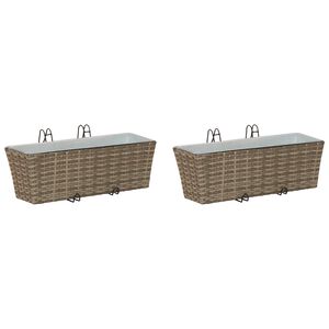 vidaXL Balustradă 2 buc. Gri 50 x 17 x 17 cm Metal