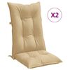 vidaXL Perne scaun cu spătar &icirc;nalt 2 buc. melanj bej 120x50x7cm textil