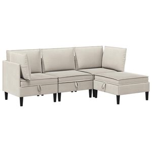 vidaXL Set de mobilier pentru living 4 buc. Ovăz Țesătură