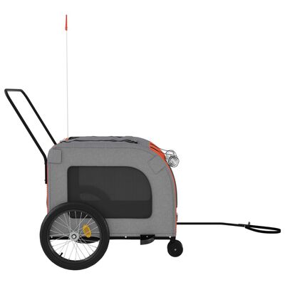 vidaXL Remorcă de bicicletă animale portocaliu/gri, textil oxford/fier