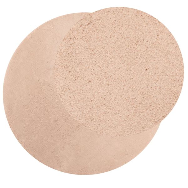 vidaXL Covor HUARTE, fir scurt, moale și lavabil, roz pudră, &Oslash; 200 cm