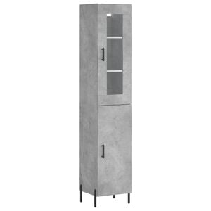 vidaXL Dulap &icirc;nalt, gri beton, 34,5x34x180 cm, lemn prelucrat