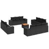 vidaXL Set mobilier de grădină cu perne, 13 piese, negru, poliratan