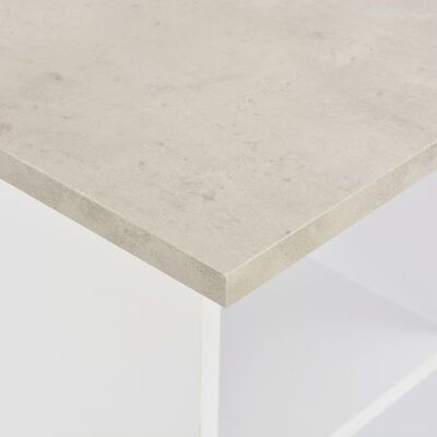 vidaXL Masă de bar, alb și gri beton, 60 x 60 x 110 cm