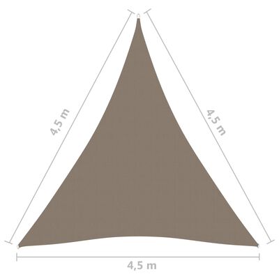 vidaXL Parasolar, gri taupe, 4x4x4 m, țesătură oxford, triunghiular