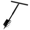 vidaXL Burghiu de sol cu m&acirc;ner, 180 mm, trei spirale, negru, oțel