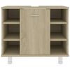 vidaXL Set mobilier de baie, 3 piese, stejar Sonoma, lemn prelucrat
