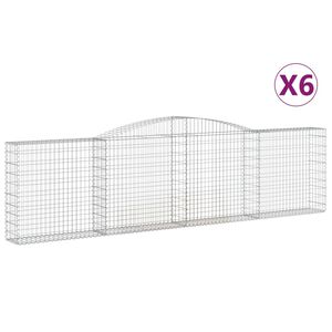 vidaXL Coșuri gabion arcuite 6 buc, 400x30x100/120 cm fier galvanizat