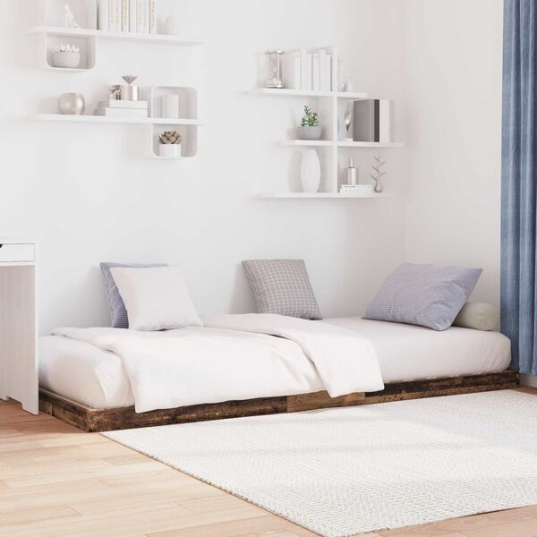 vidaXL Cadru de pat de podea Lemn vechi 100 x 200 cm Lemn compozit