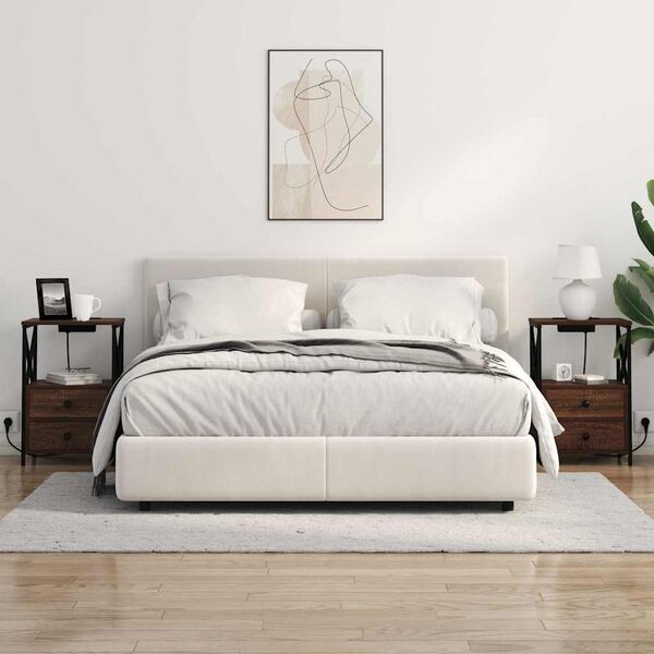 vidaXL Dulap de noapte Stejar &icirc;nchis 40 x 31 x 60 cm Lemn compozit