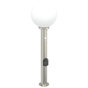 vidaXL St&acirc;lp luminos cu senzor și priză, 80 cm, oțel inoxidabil, IP44