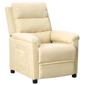 vidaXL Fotoliu rabatabil, crem, material textil